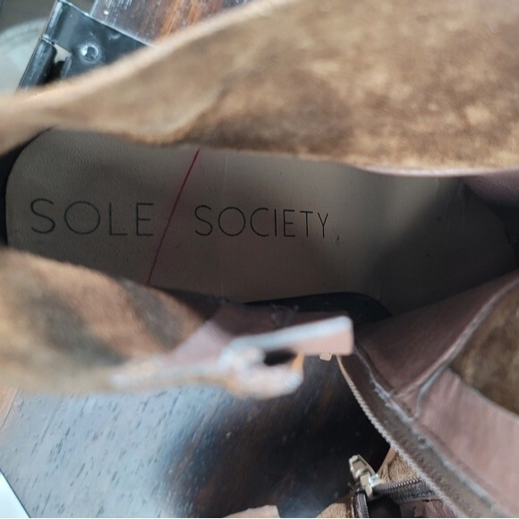 Sole Society Alexi Brown Suede Ankle Bootie Womens Size 8.5 - Picture 2 of 15